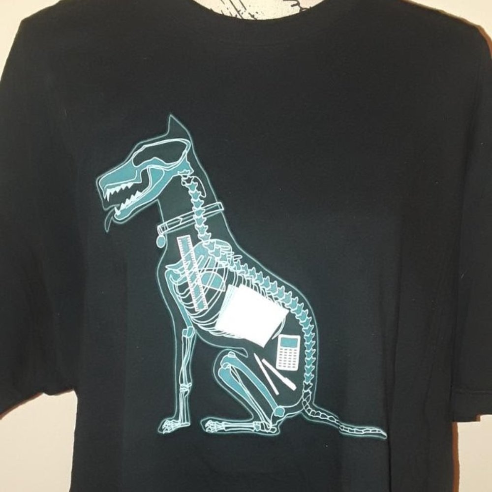 Black Threadless Tee Dog ate my homework graphic